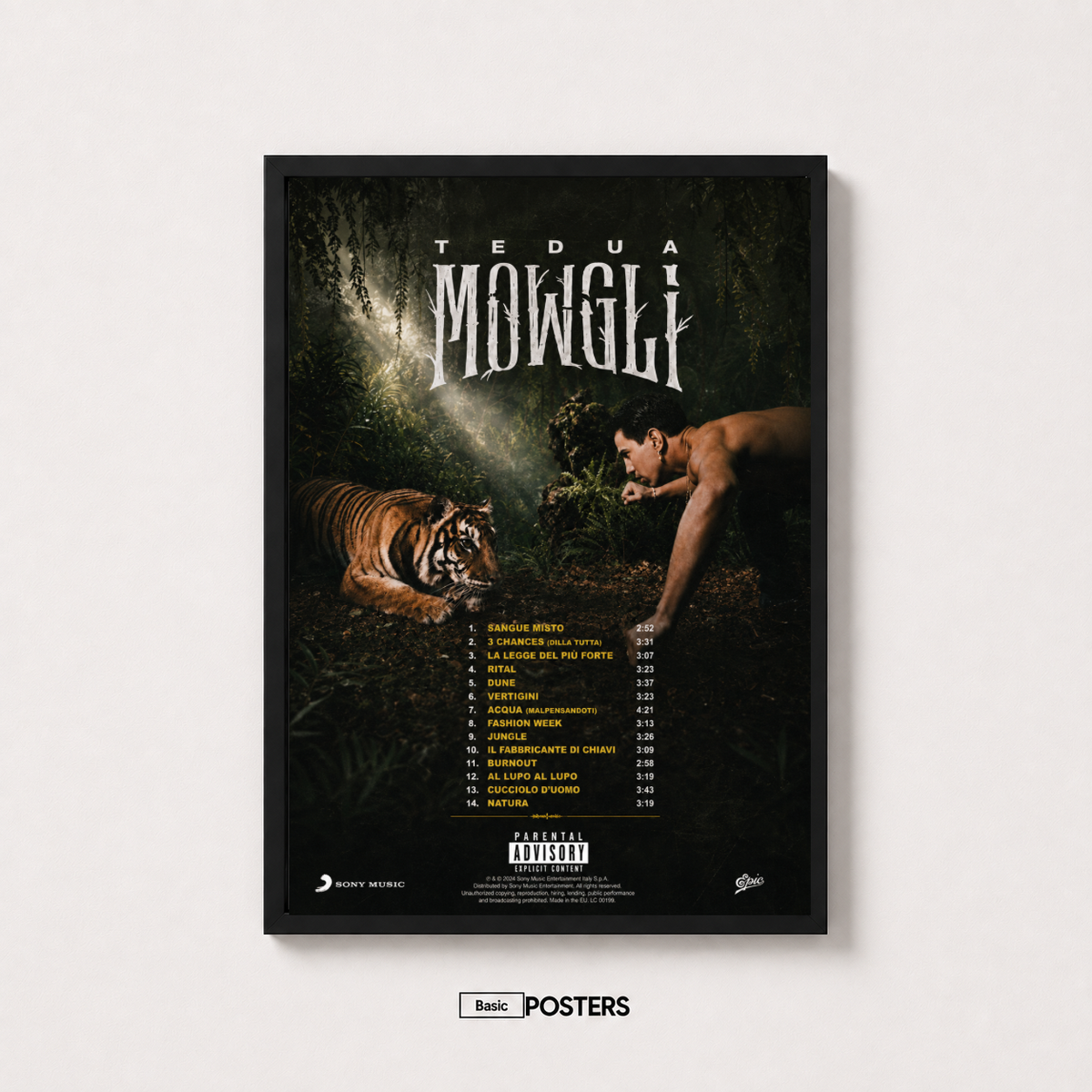 Poster Album Tedua "Mowgli"
