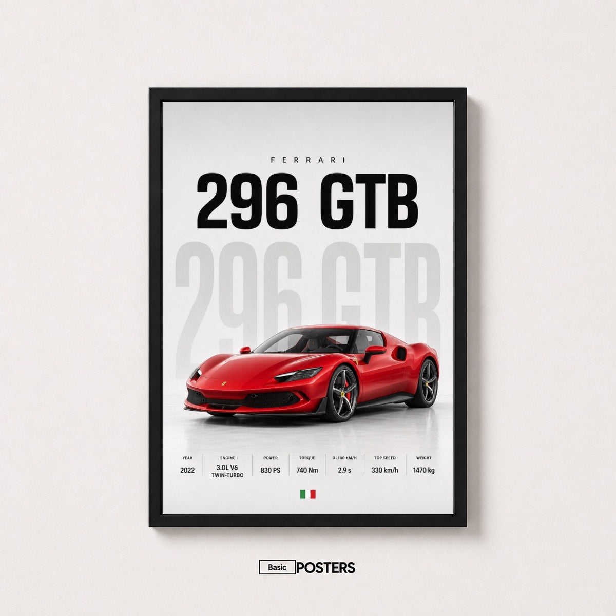 Poster Ferrari 296 GTB