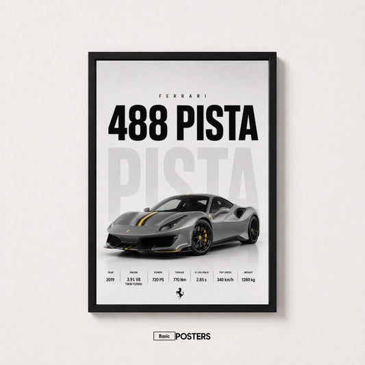Poster Ferrari 488 PISTA